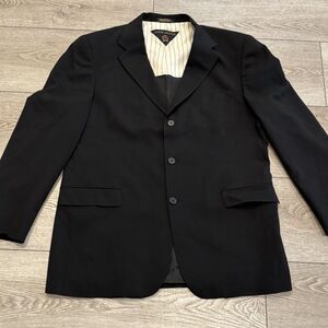 Tommy Hilfiger Black Wool Sport Jacket Suit Blazer Men's 42R Vintage